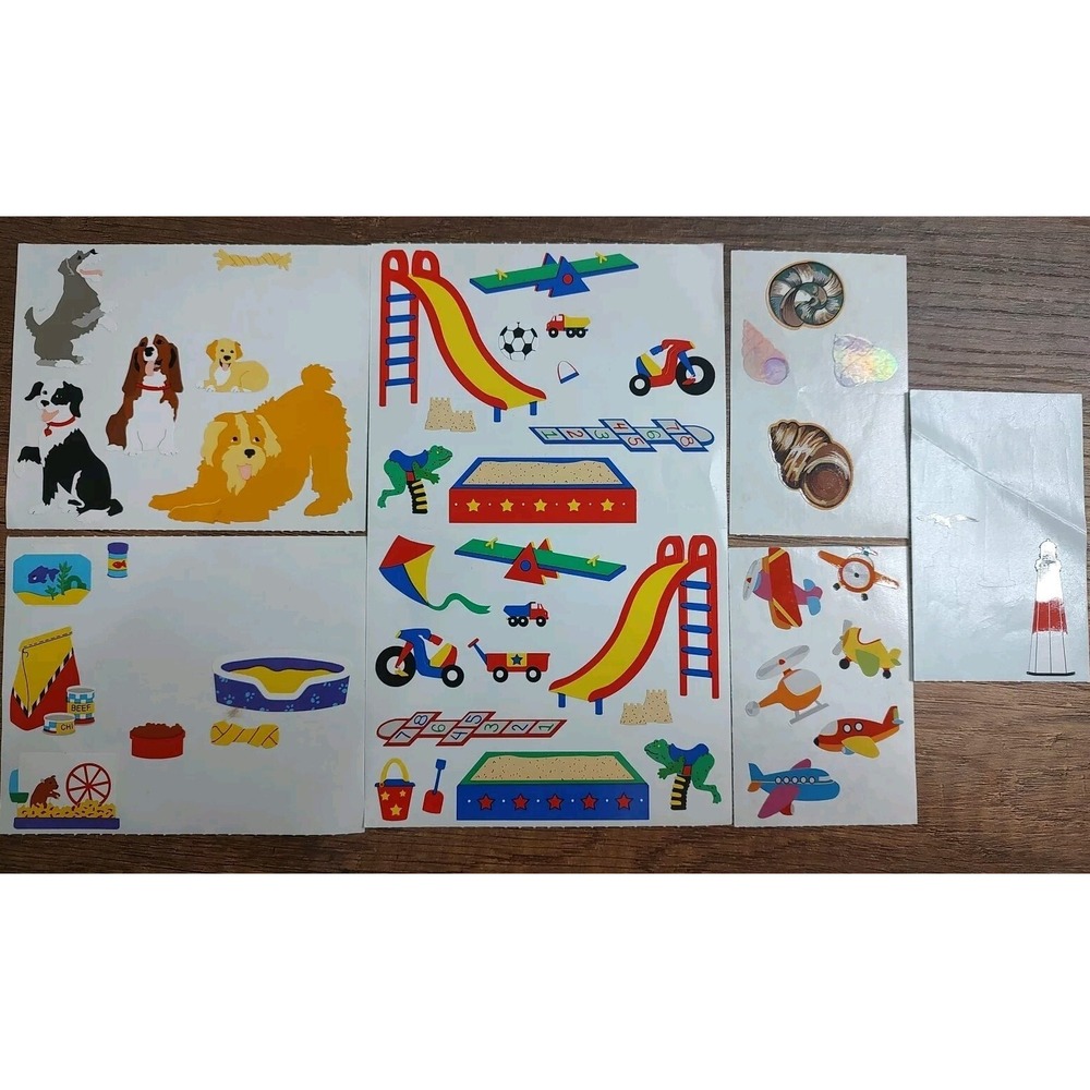 Vtg Mrs. Grossman's Sticker Lot Full Partial Sheets Playground Dog Helicopter